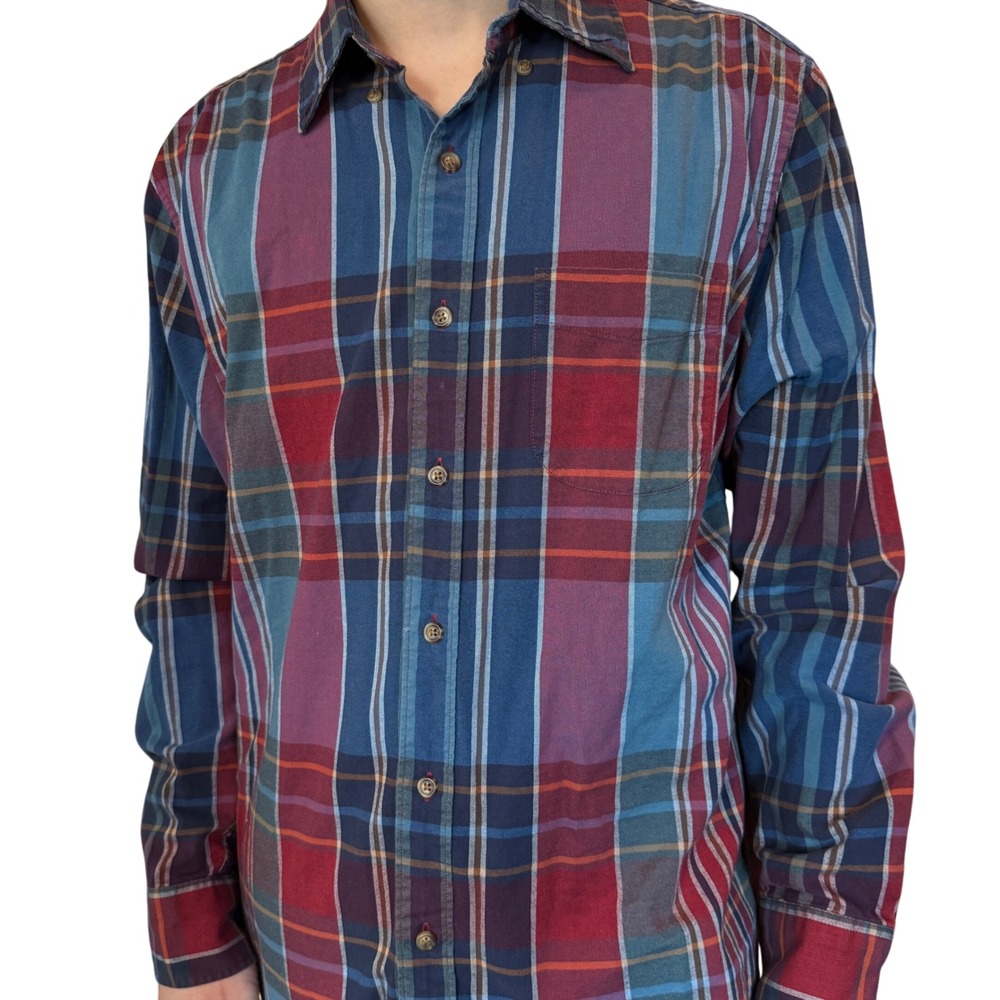 J Crew The Broken In Oxford Organic Cotton Plaid Button Up Shirt Men's Medium